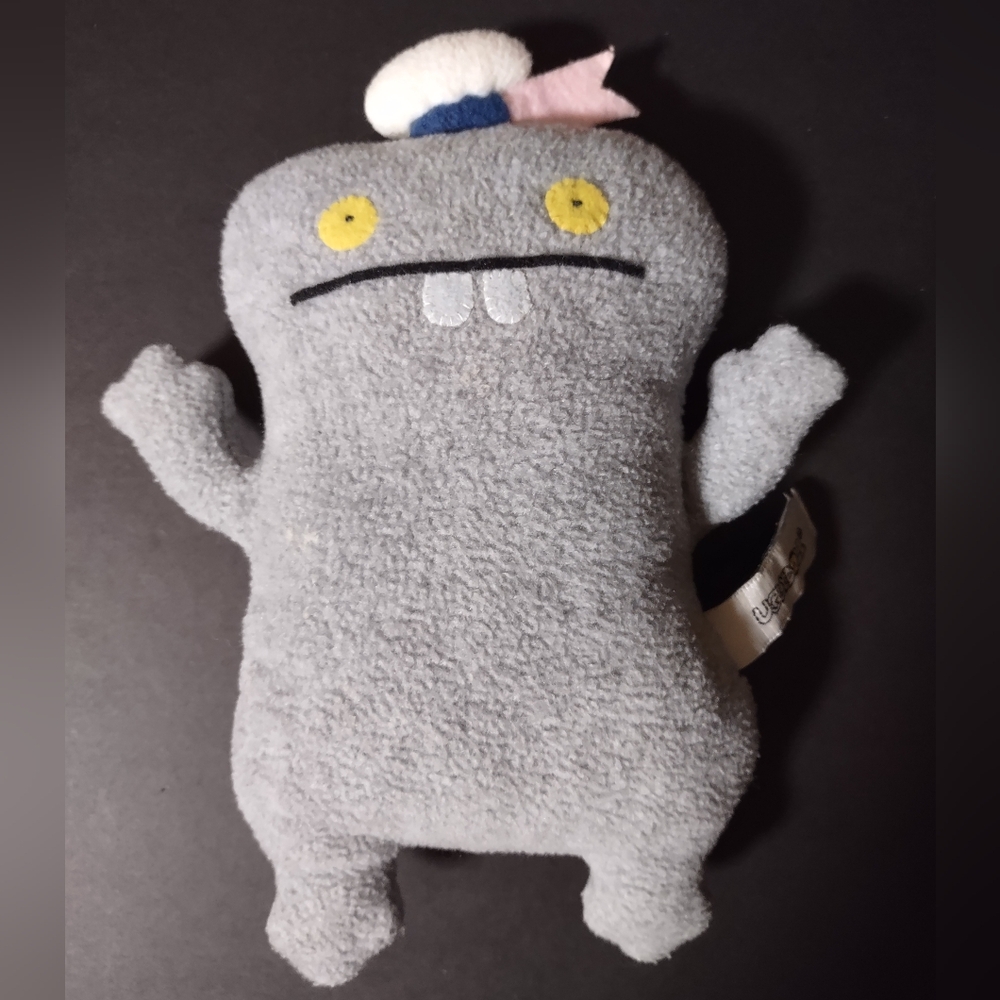 UGLYDOLL BABO Little Ugly 8" Plush With Hat 2006 Gray